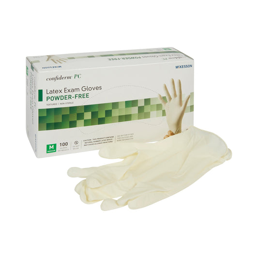 McKesson Confiderm® Latex Exam Glove, Medium, Ivory