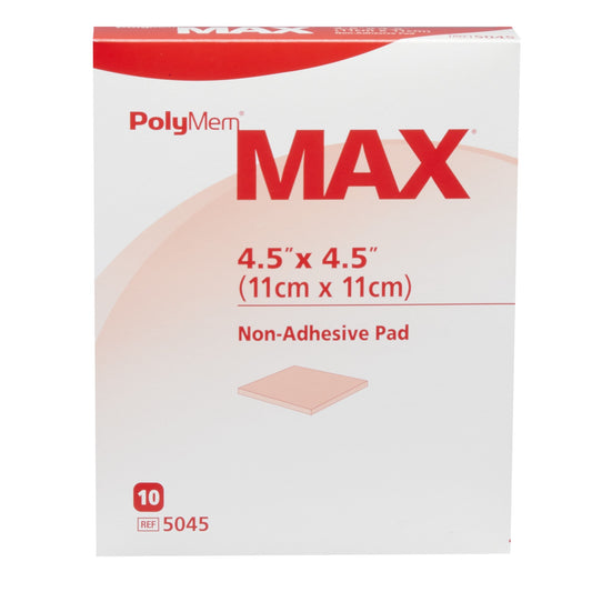 PolyMem® Max® Nonadhesive without Border Foam Dressing, 4½ x 4½ Inch