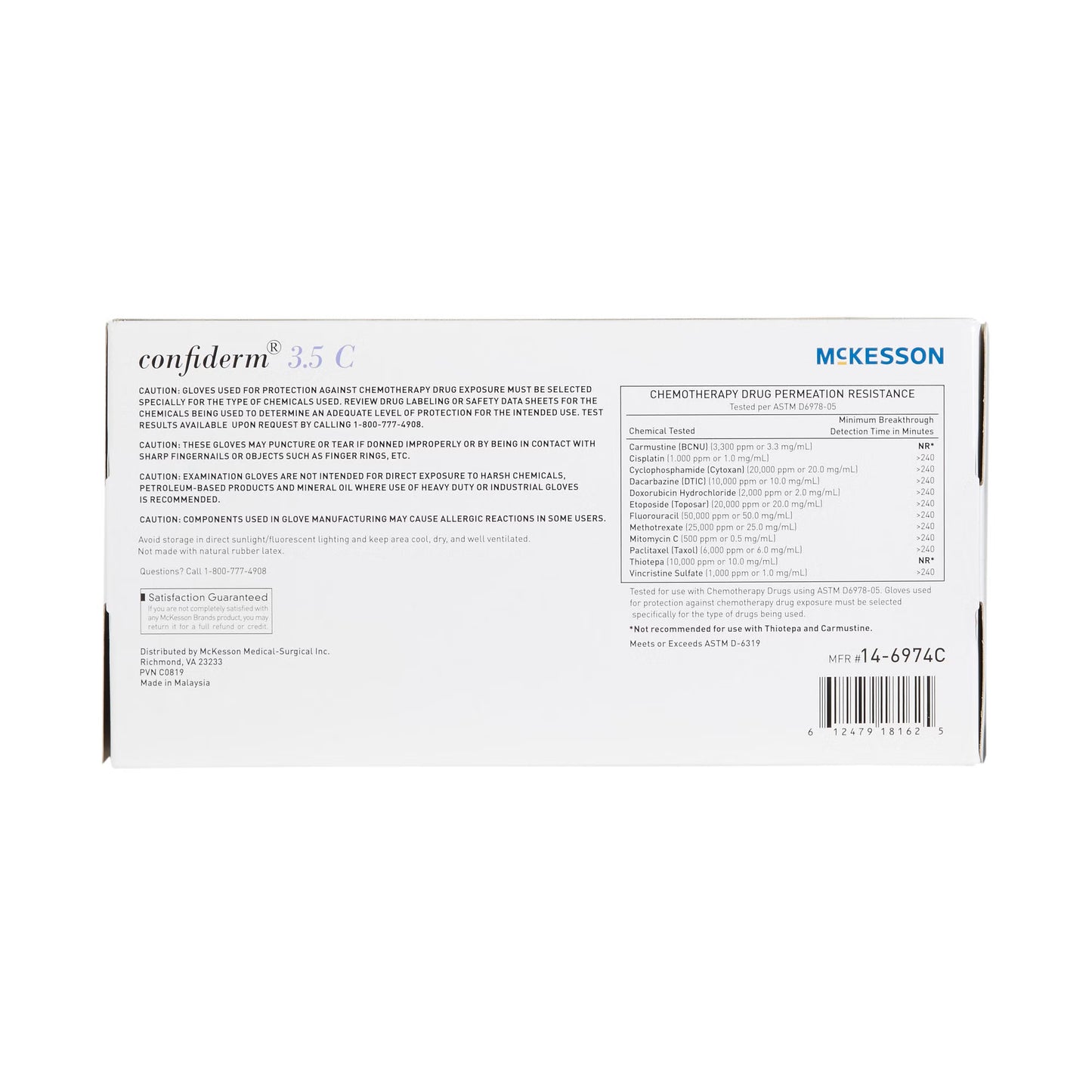 McKesson Confiderm 3.5C Nitrile Exam Gloves Small NonSterile Blue Textured Fingertips Chemo Tested 200 per Box