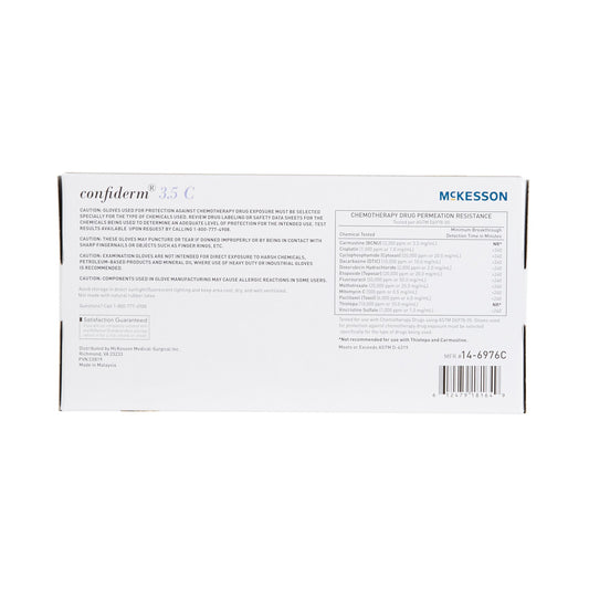 Exam Glove McKesson Confiderm 3.5C Medium NonSterile Nitrile Standard Cuff Length Textured Fingertips Blue Chemo Tested
