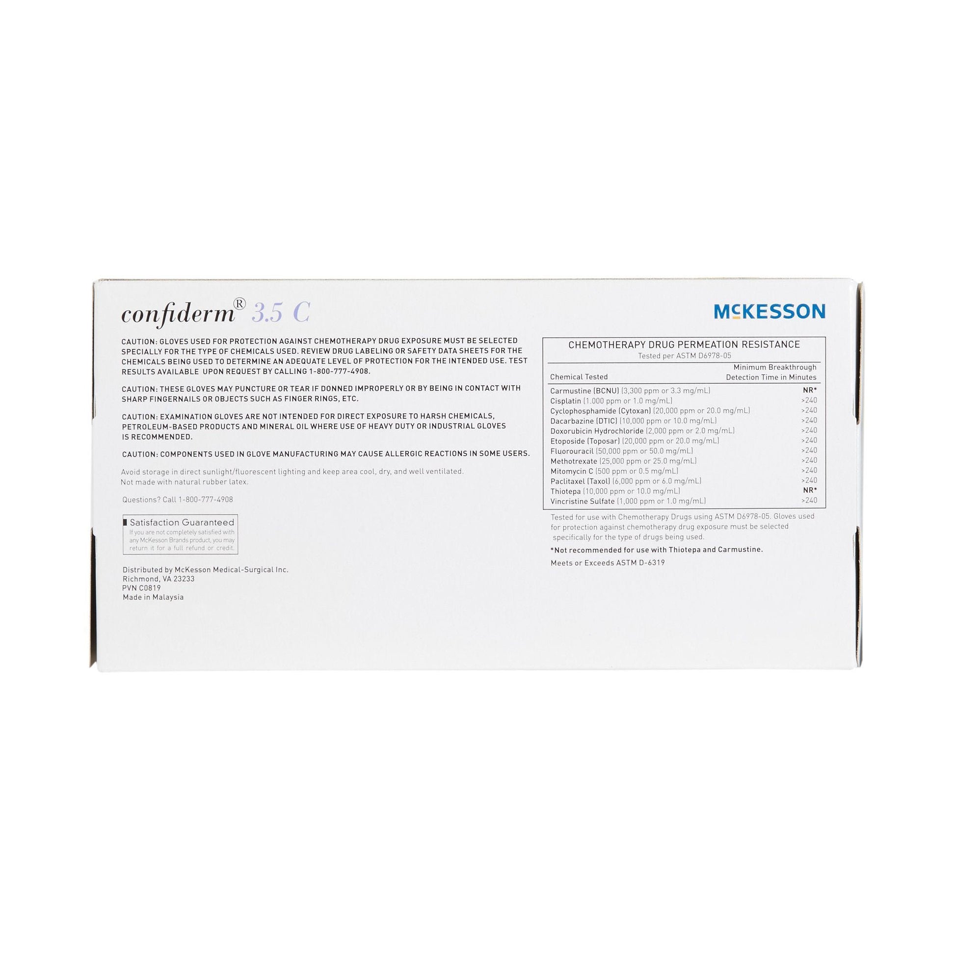 McKesson Confiderm 3.5C Nitrile Exam Gloves Large NonSterile Blue Textured Fingertips Chemo Tested 200 per Box