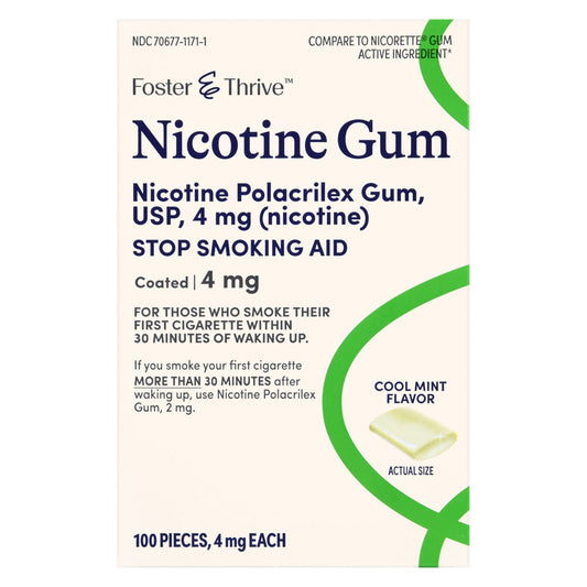 NICOTINE, GUM FT MINT 4MG (100/BX)