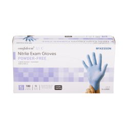 McKesson Confiderm 3.5C Nitrile Exam Gloves X-Large NonSterile Blue Textured Fingertips Chemo Tested 180 per Box