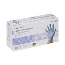 McKesson Confiderm 3.5C Nitrile Exam Gloves X-Large NonSterile Blue Textured Fingertips Chemo Tested 180 per Box