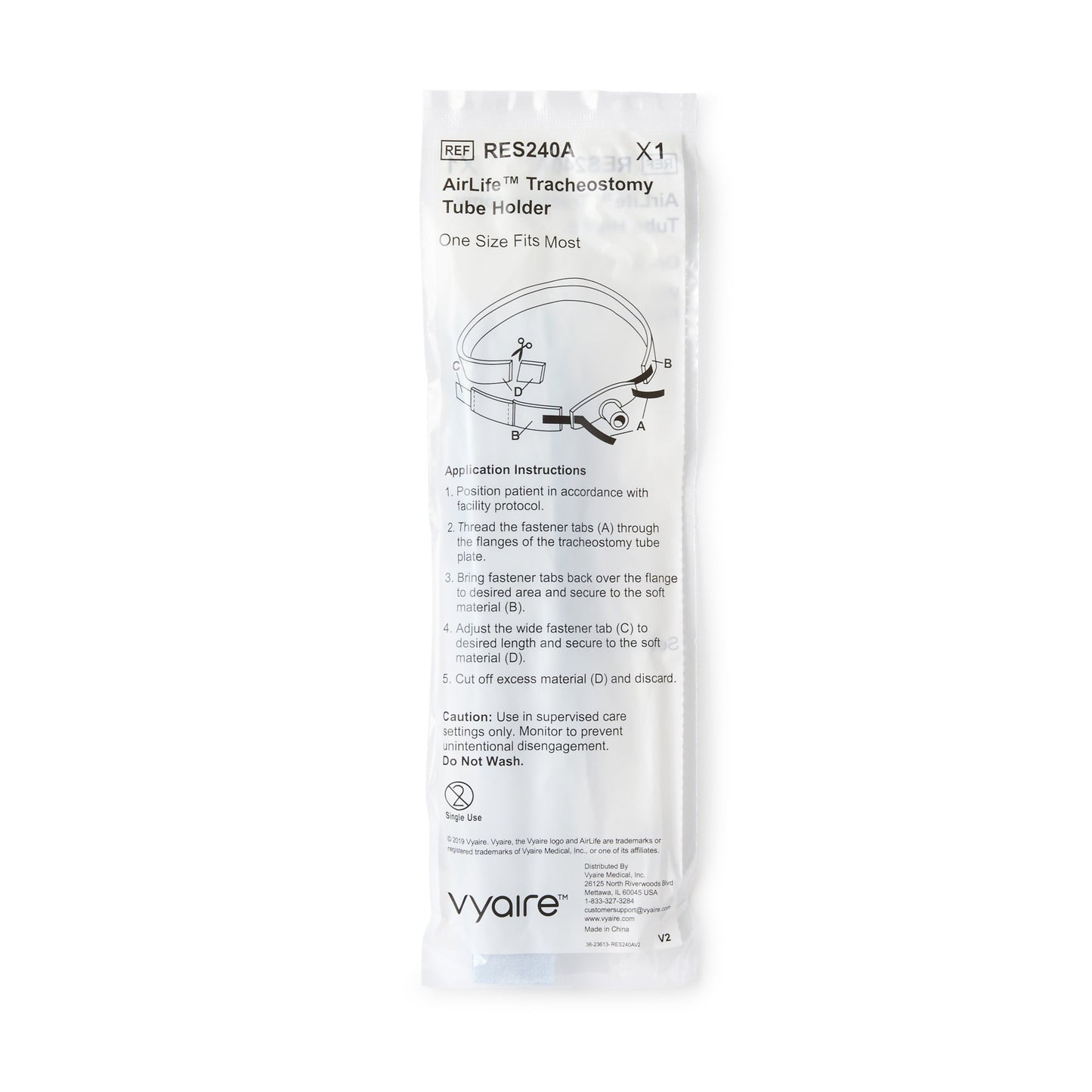 Tracheostomy Tube Holder AirLife 1 X 14 Inch Pediatric