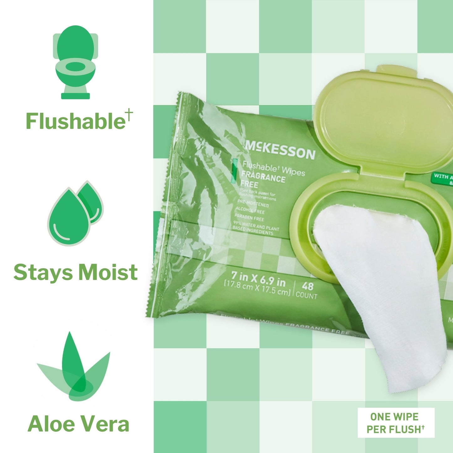 WIPE, WET FLUSHABLE UNSCNTED SFT PK W/LID (48/PK 12PK/CS)