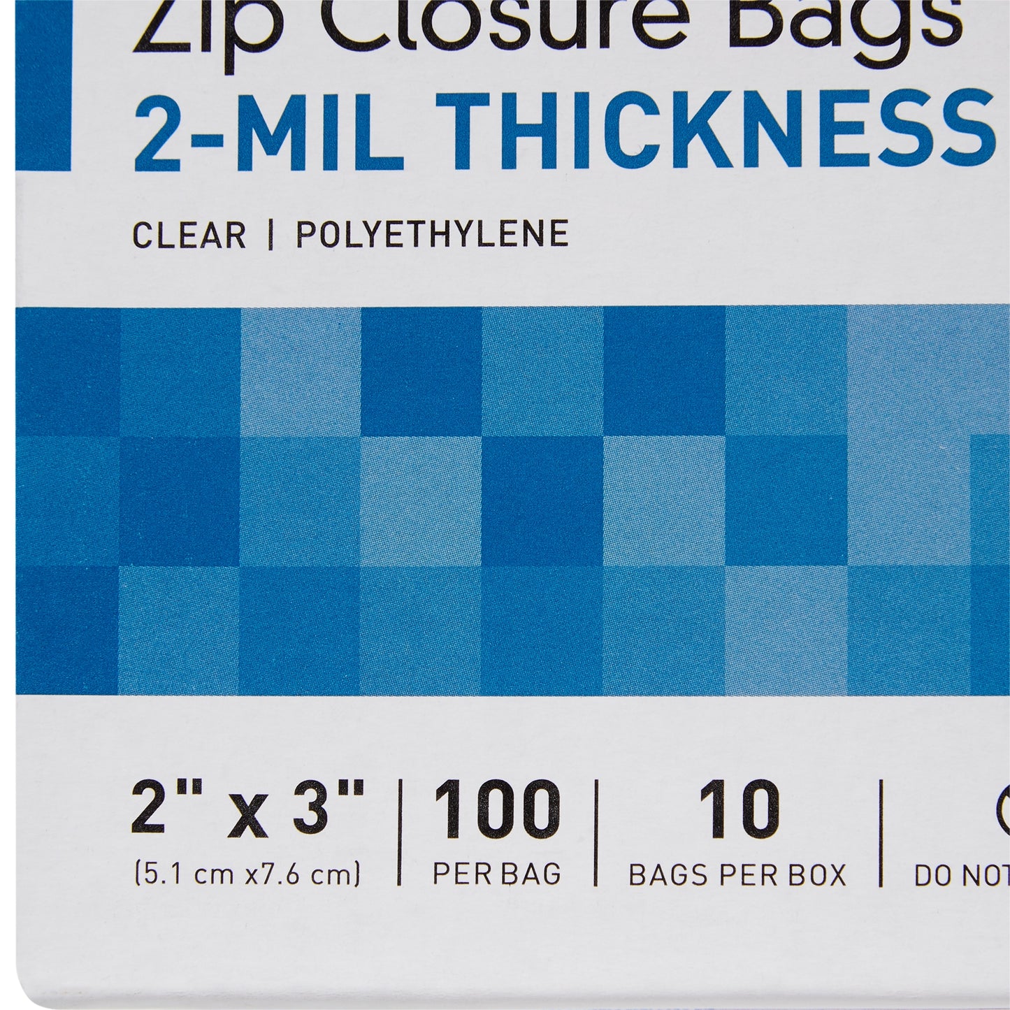 BAG, ZIP LOCK 2X3 (100/BG 10BG/BX 12BX/CS)
