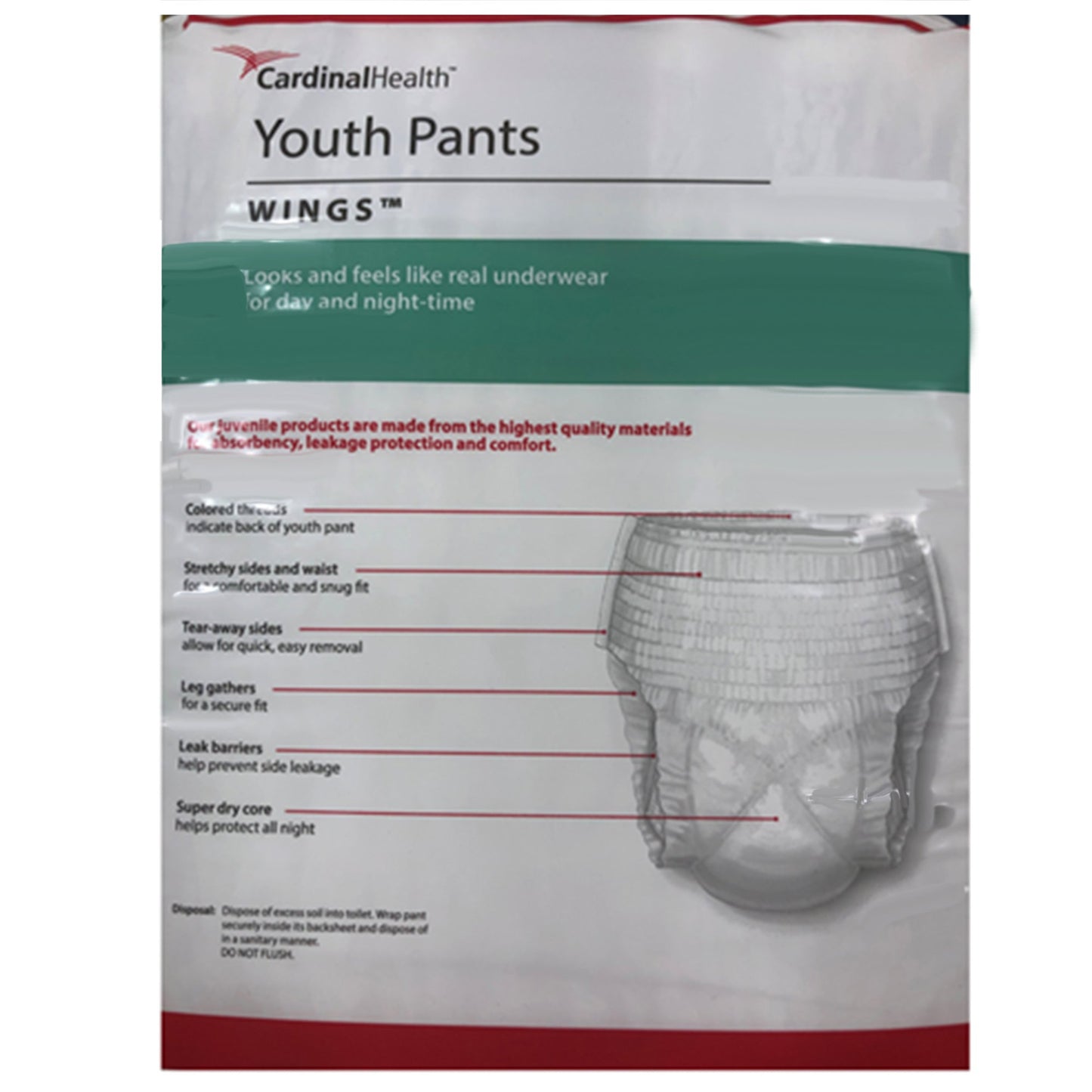 Curity™ Youth Pants, Unisex, Disposable, Tear Away Seams