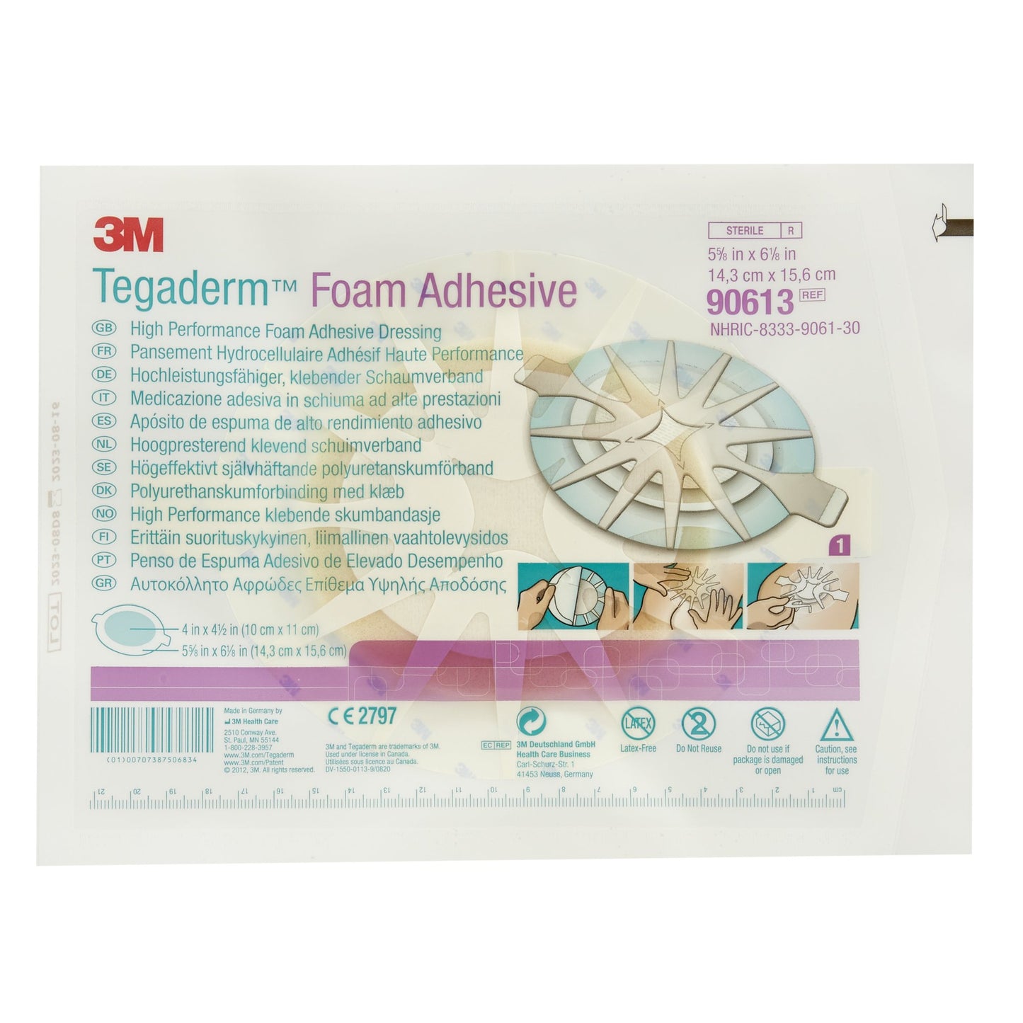 DRESSING, TEGADERM FOAM ADHSV 5 1/2"X6" (5/BX 6BX/ 3M