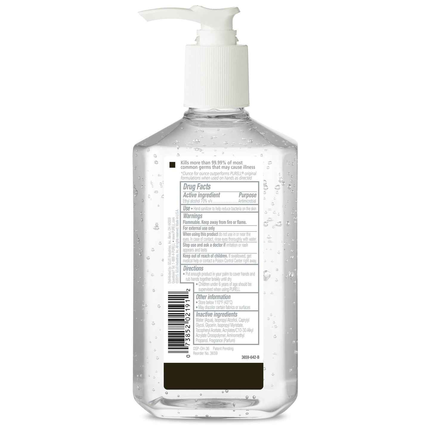 Hand Sanitizer Purell Advanced 12 oz. Ethyl Alcohol Gel Pump Bottle
