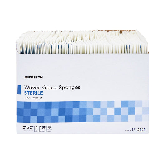 SPONGE, GAUZE 12PLY STR 2"X2" (1/PK 100PK/BX 24BX/CS)