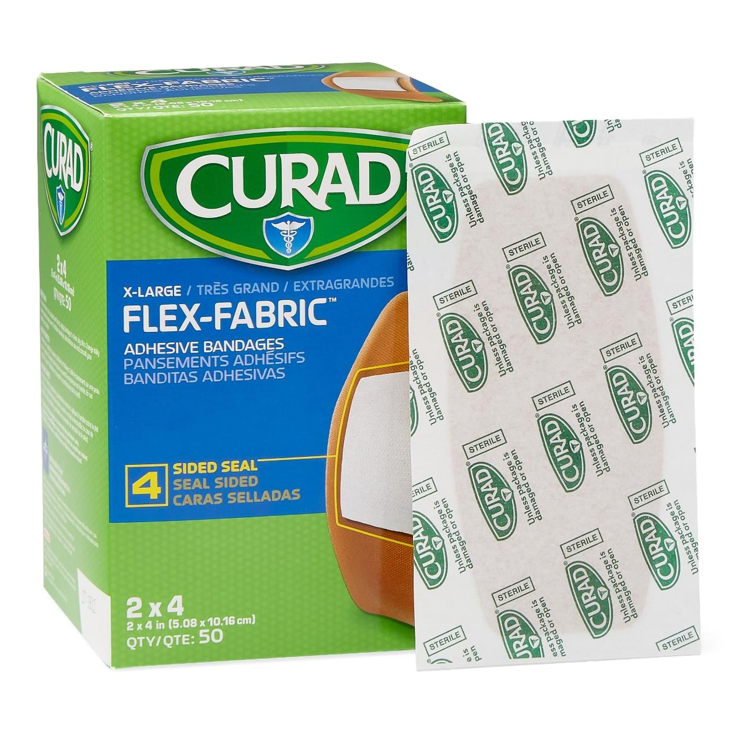 BANDAGE, WND CURAD ADH FABRIC 2X4 (50/BX 12BX/CS)