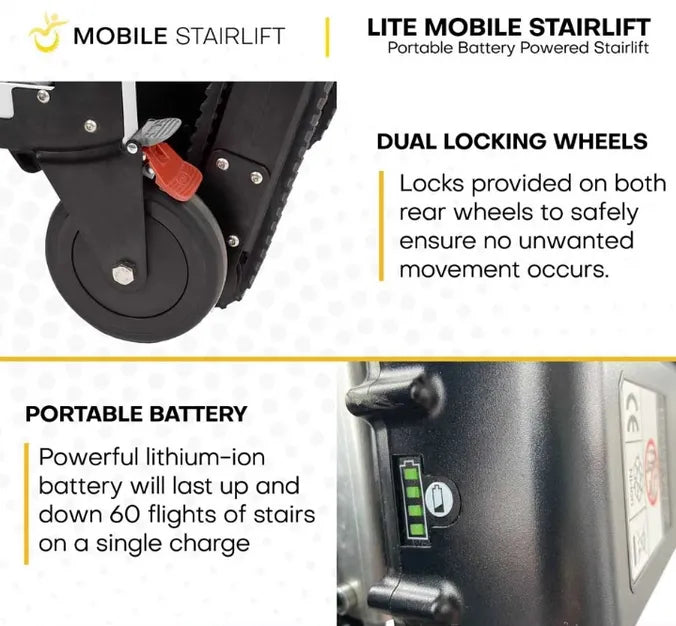 LITE Mobile Stairlift Battery Powered & Portable Stair Wheelchair