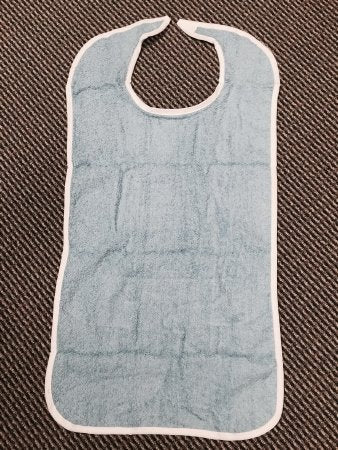 Reusable Adult Bib, Blue, hook-and-loop closure