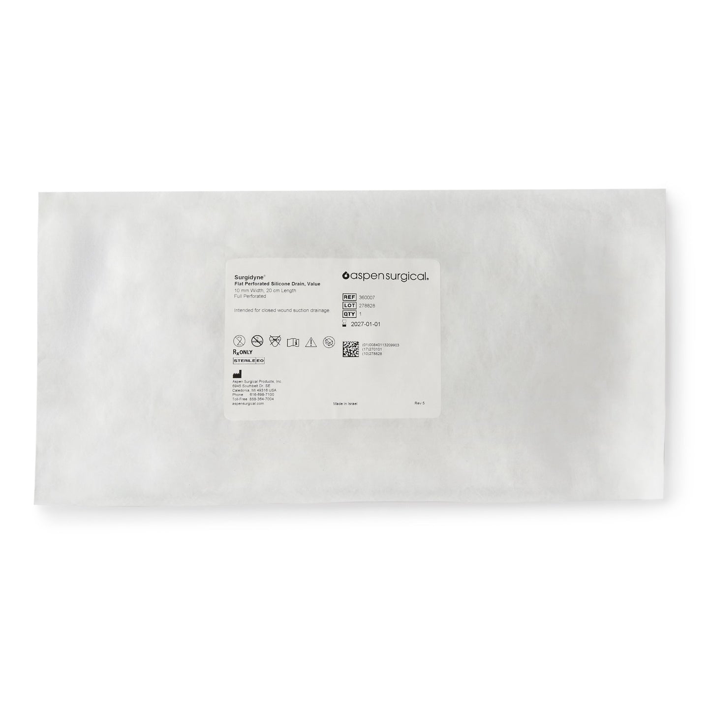 DRAIN, HUBLESS FLT 3/4 PERF 10MMX20CM (10/CS)