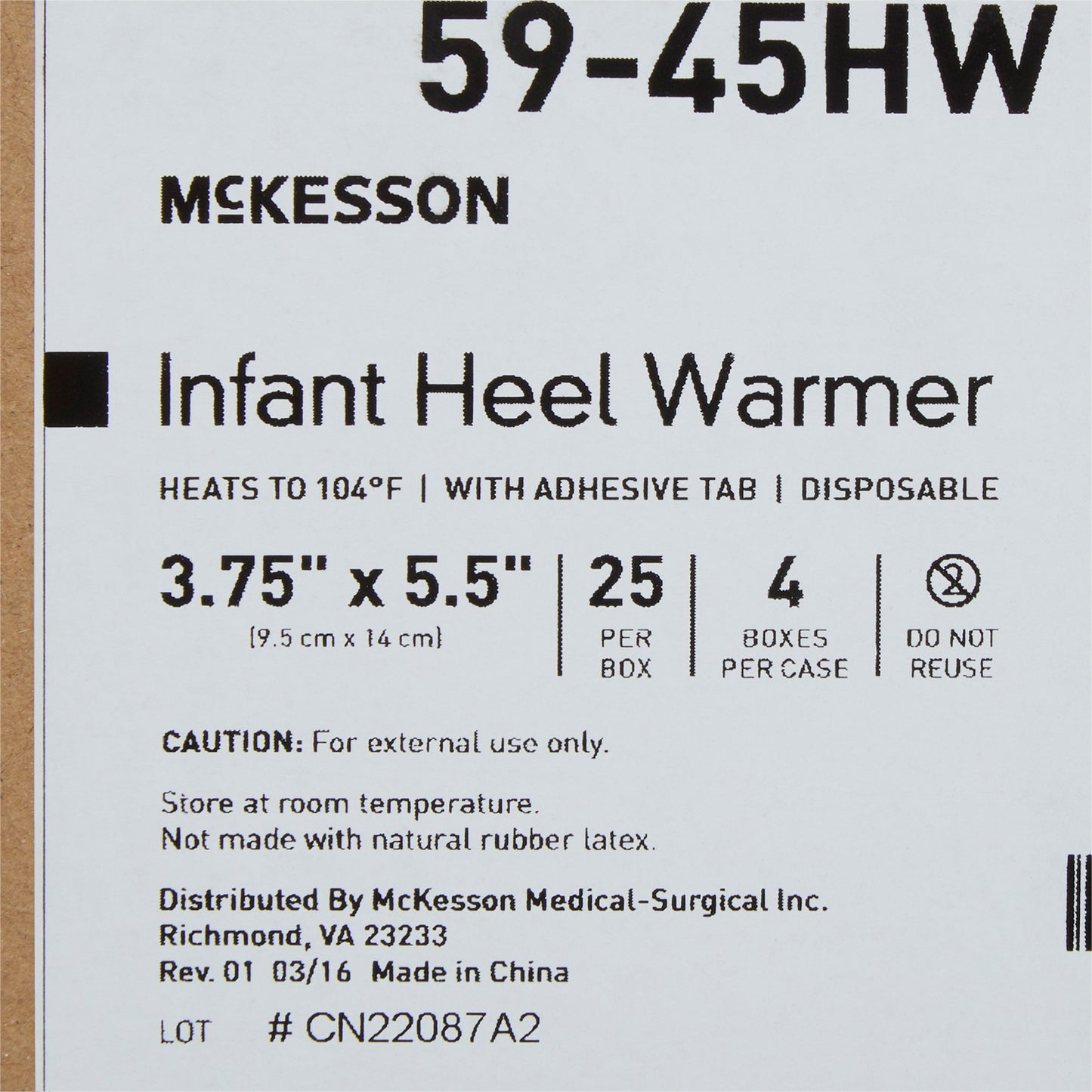 WARMER, HEEL INF 3.75"X5.5" LF(25/BX 4BX/CS)