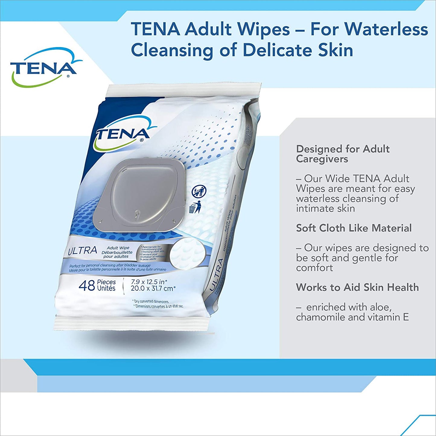 WASHCLOTH, WET ULTRAFLSH TENA FLSHBL (48/PK 12PK/C SCAPER
