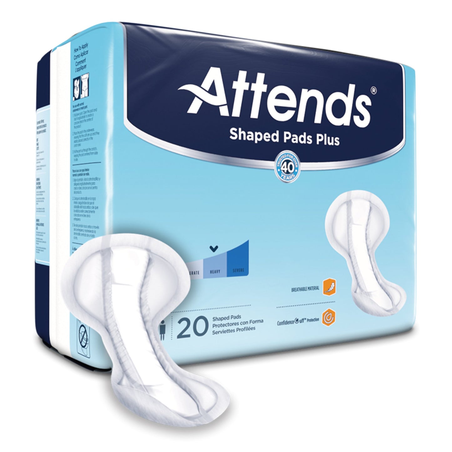 Attends® Shaped Bladder Control Pads, Plus