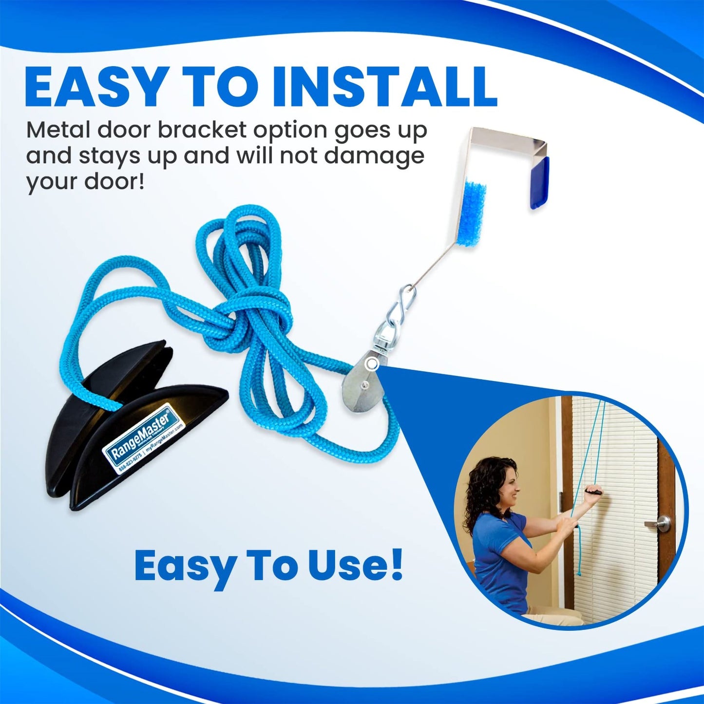 PULLEY, SHLDR THERAPY BLUE RNGR W/MTL BRCKT (50/CS