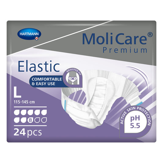 MoliCare® Premium Elastic 8 Drop Absorbency Incontinence Briefs, Large