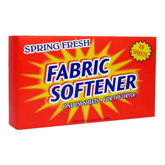 SOFTENER, FABRIC SHEET SPRING FRESH (40/BX 12BX/CS)