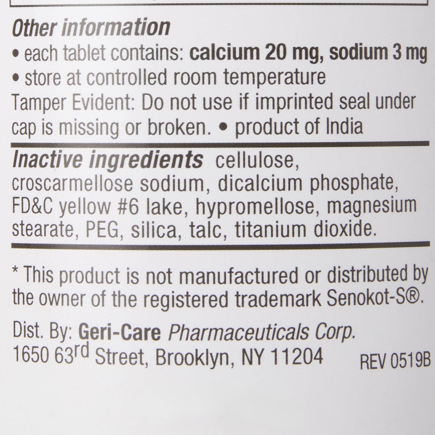 Geri-Care® Senna Plus Docusate Sodium / Sennosides Stool Softener