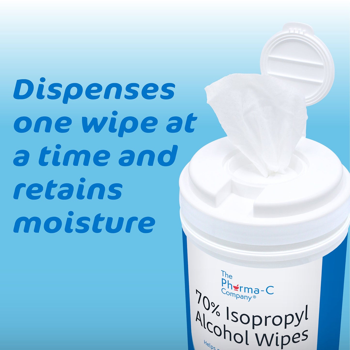 WIPE, WET PHARMA-C ISOPROPYL ALCOHOL 70% (175/CT 6CT/CS)