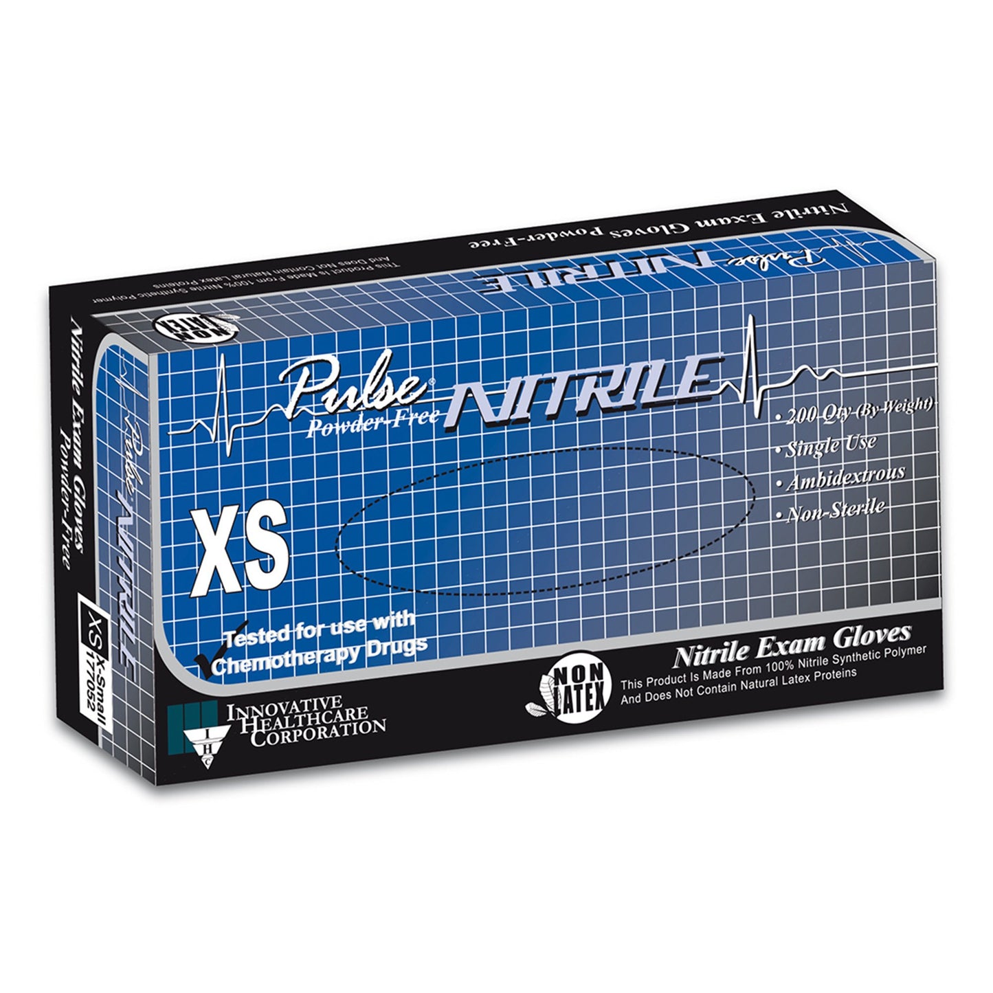 Pulse® Nitrile Exam Glove, Extra Small, Aqua Blue