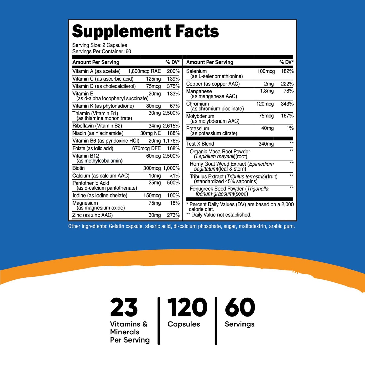MULTIVITAMIN, CAP F/MEN (120/BT 12BT/CS)