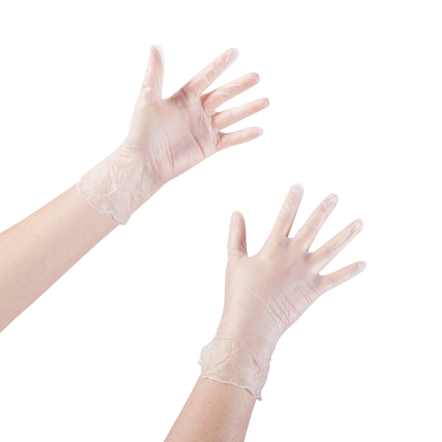 Exam Glove Medium Vinyl NonSterile Clear Smooth Beaded Cuff 150 Count