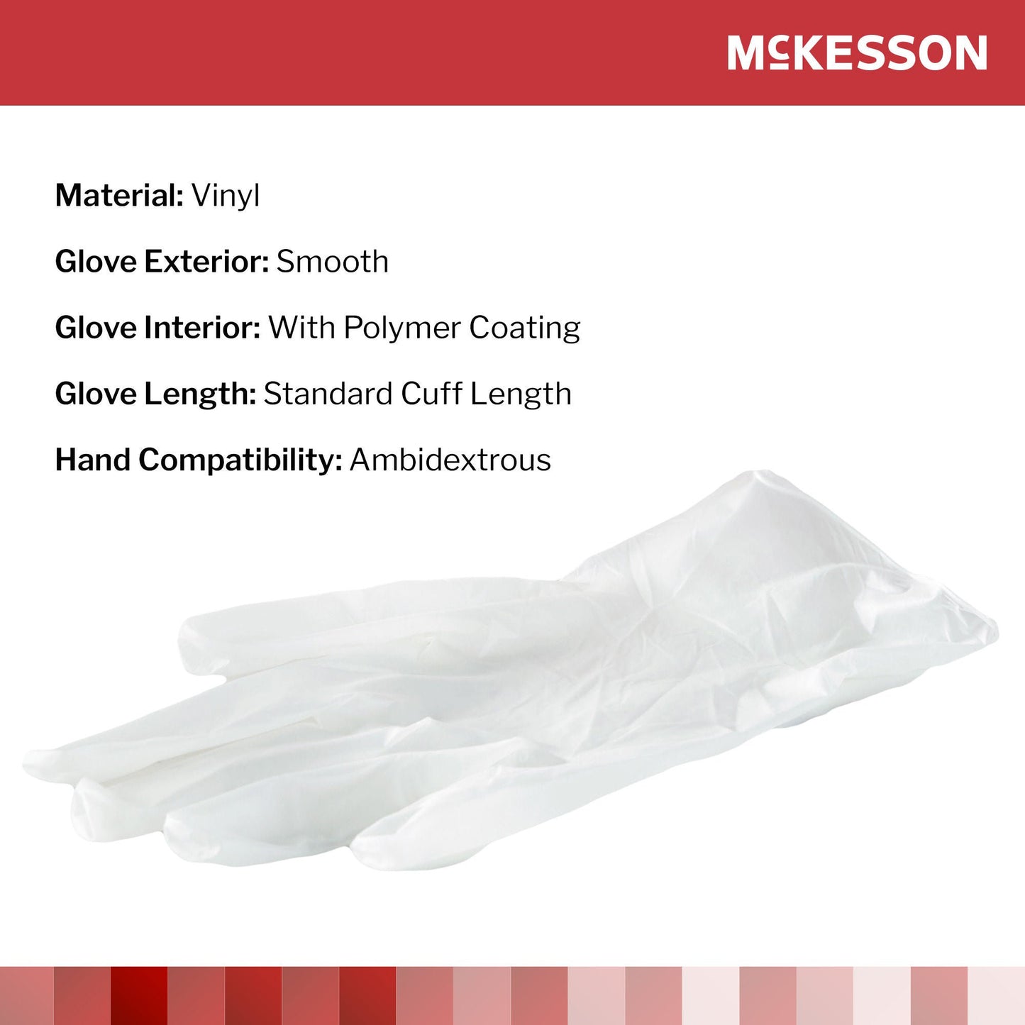 Exam Glove Medium Vinyl NonSterile Clear Smooth Beaded Cuff 150 Count