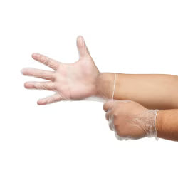 McKesson Vinyl Exam Gloves X-Large NonSterile Clear Smooth Standard Cuff Length 130 per Box