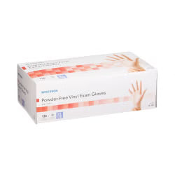 McKesson Vinyl Exam Gloves X-Large NonSterile Clear Smooth Standard Cuff Length 130 per Box