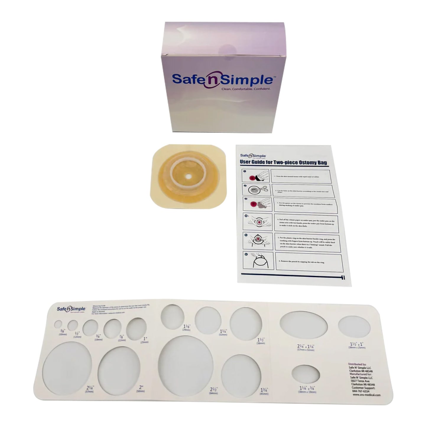 WAFER, OSTOMY 2PC EXT TAPE COLLAR WHT 1 3/4" (5/BX 8BX/CS)