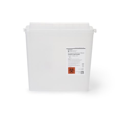 Sharps Container McKesson Prevent Translucent Base 10-3/4 H X 10-1/2 W X 4-3/4 D Inch Horizontal Entry 1.25 Gallon