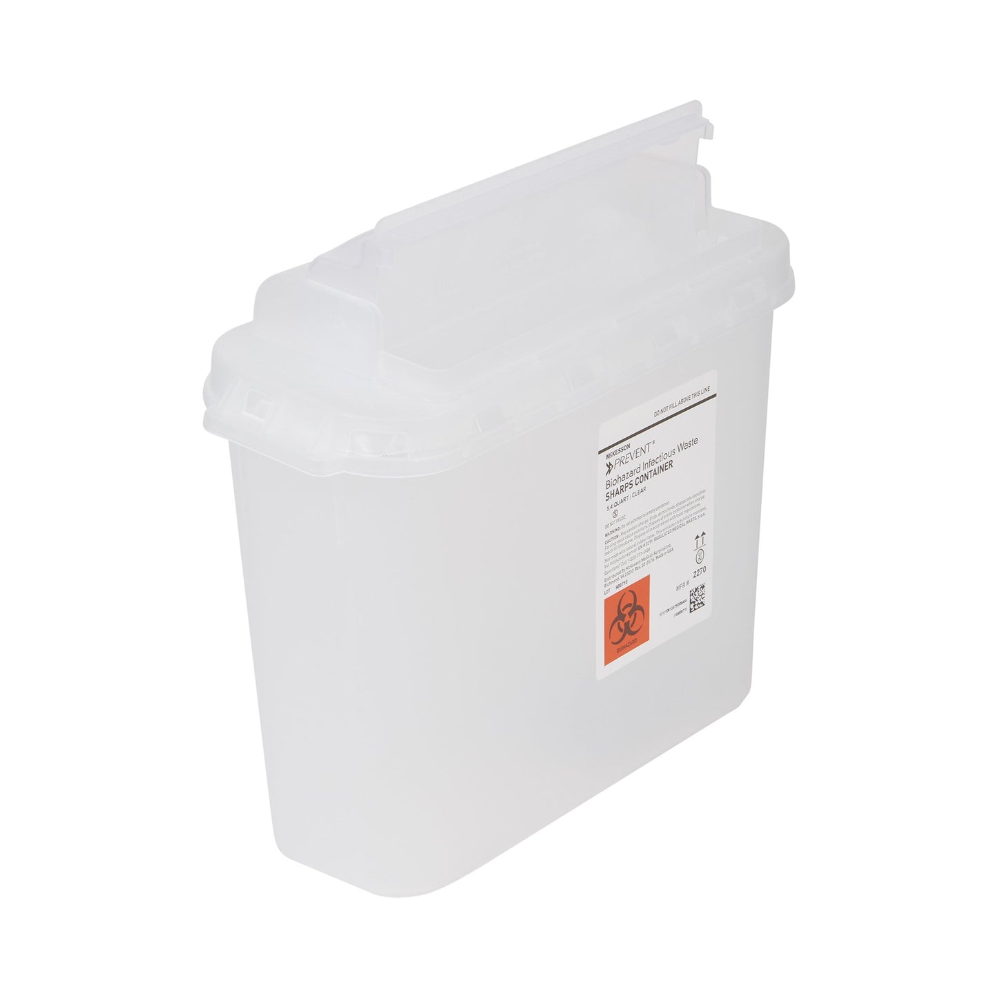 Sharps Container McKesson Prevent Translucent Base 11 H X 12 W X 4-3/4 D Inch Horizontal Entry 1.35 Gallon