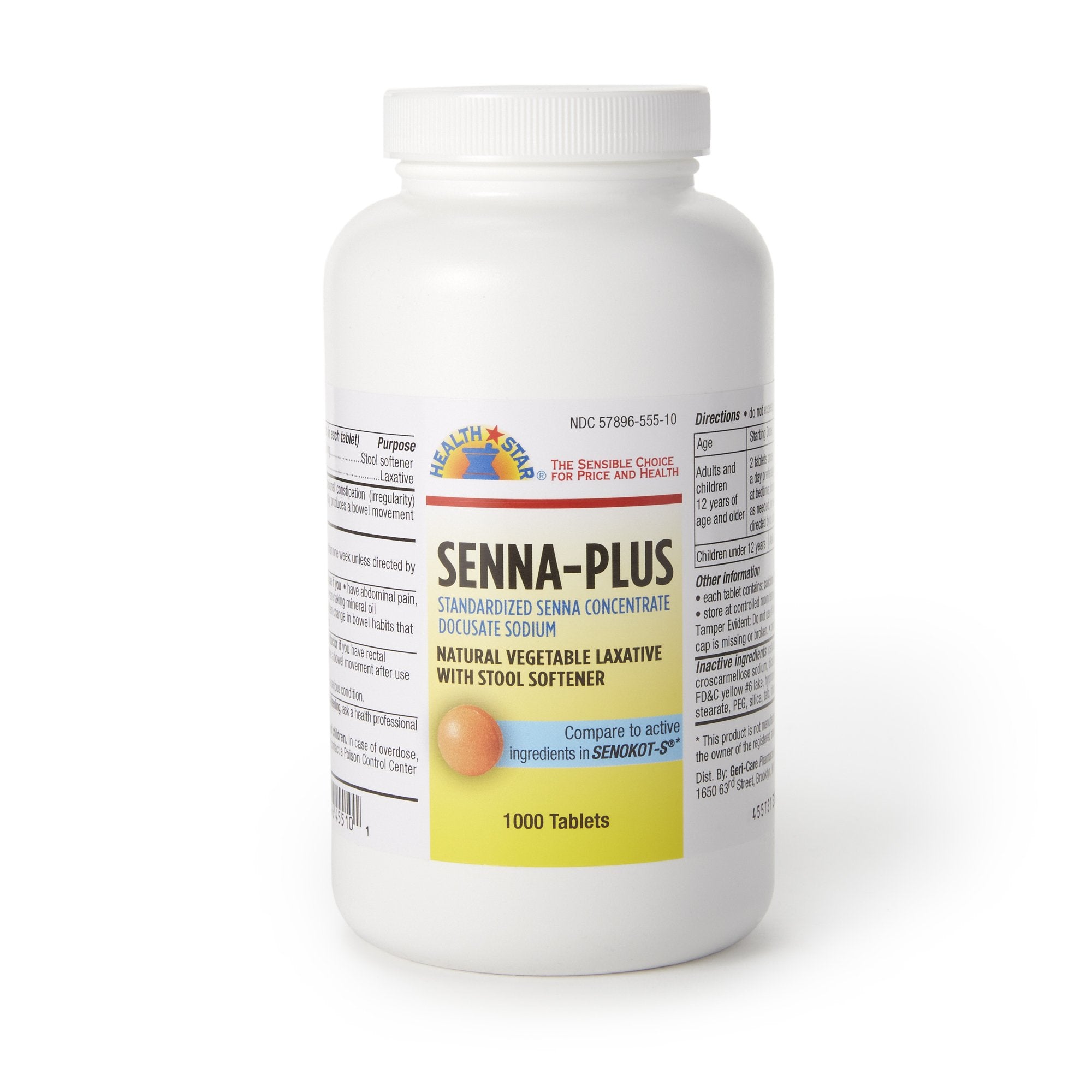 Geri-Care® Senna Plus Docusate Sodium / Sennosides Stool Softener ...