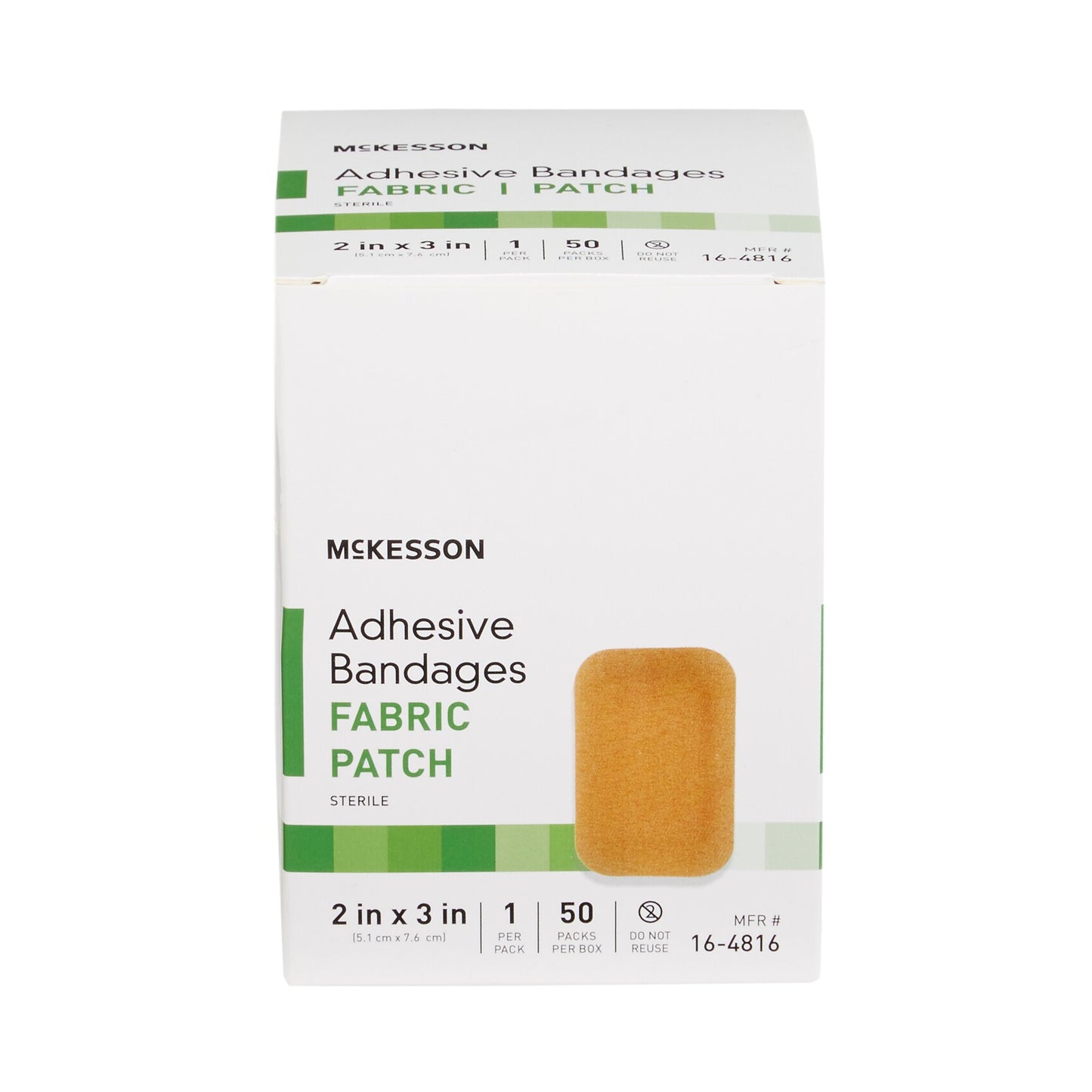 BANDAGE, ADHSV FABR PATCH 2X3 (50/BX 24BX/CS
