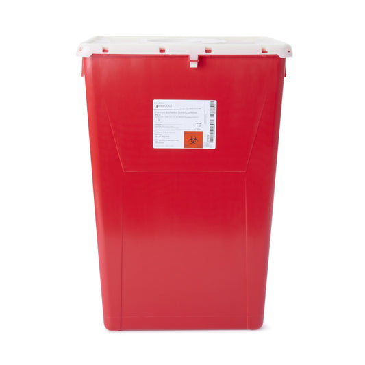 Sharps Container McKesson Prevent Red Base 24-3/5 H X 17-3/10 W X 13 L Inch Vertical Entry 18 Gallon