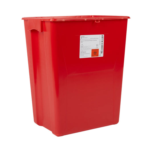 Sharps Container McKesson Prevent Red Base 24-3/5 H X 17-3/10 W X 13 L Inch Vertical Entry 18 Gallon