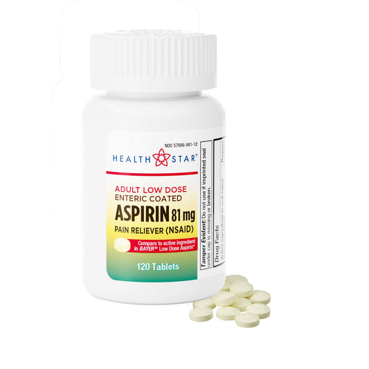 ASPIRIN, TAB ENTERIC LOW DOSE 81MG (120B/BT 12BT/CS)