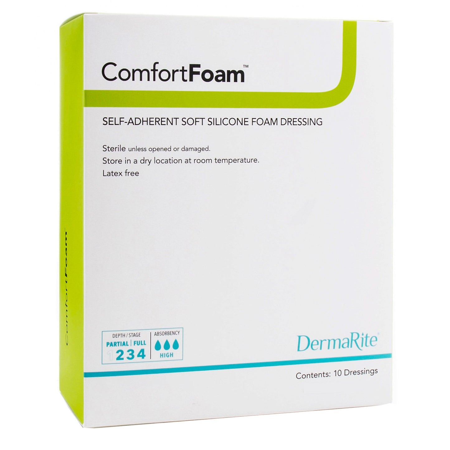 ComfortFoam™ Silicone Adhesive without Border Silicone Foam Dressing, 4 x 5 Inch