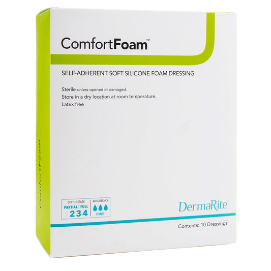 ComfortFoam™ Silicone Adhesive without Border Silicone Foam Dressing, 4 x 5 Inch