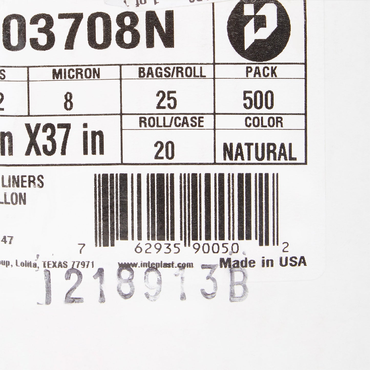 LINER, CAN CLR 8MIC 30"X37" 20-30GL (500/CS)