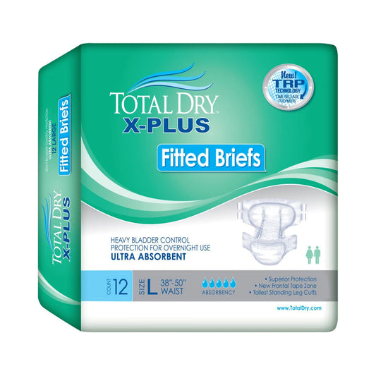 Total Dry X-Plus Ultra Absorbent Incontinence Brief, Medium