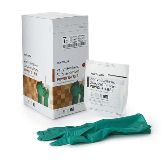 McKesson Perry® Performance Plus Polychloroprene Surgical Glove, Size 7.5, Green
