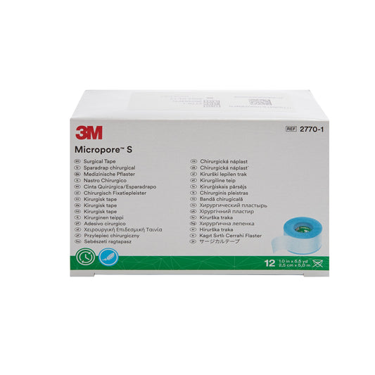 3M™ Micropore™ S Silicone Medical Tape, 1 Inch x 5-1/2 Yard, Blue