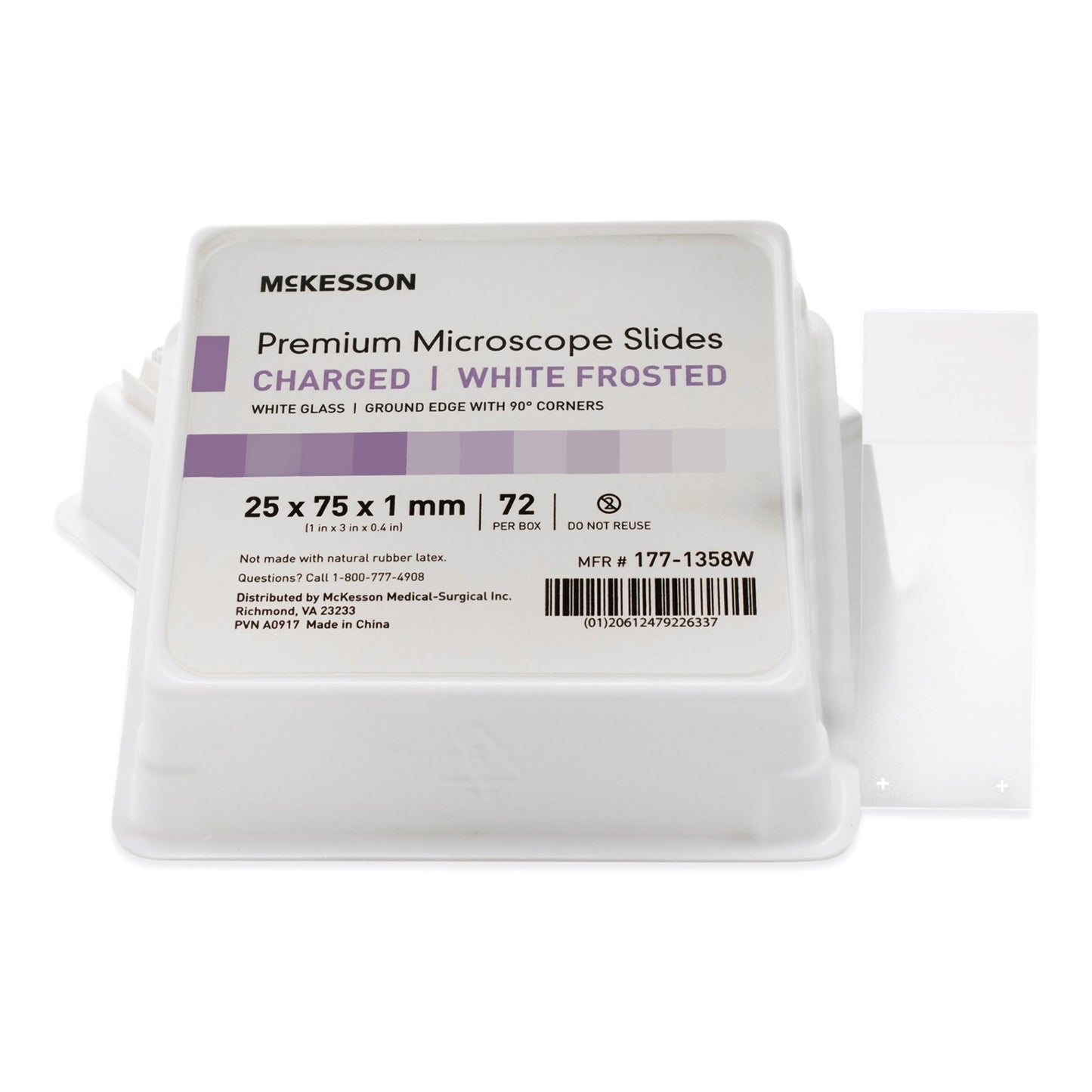 McKesson Glass Microscope Slide, 25 x 75 x 1 mm