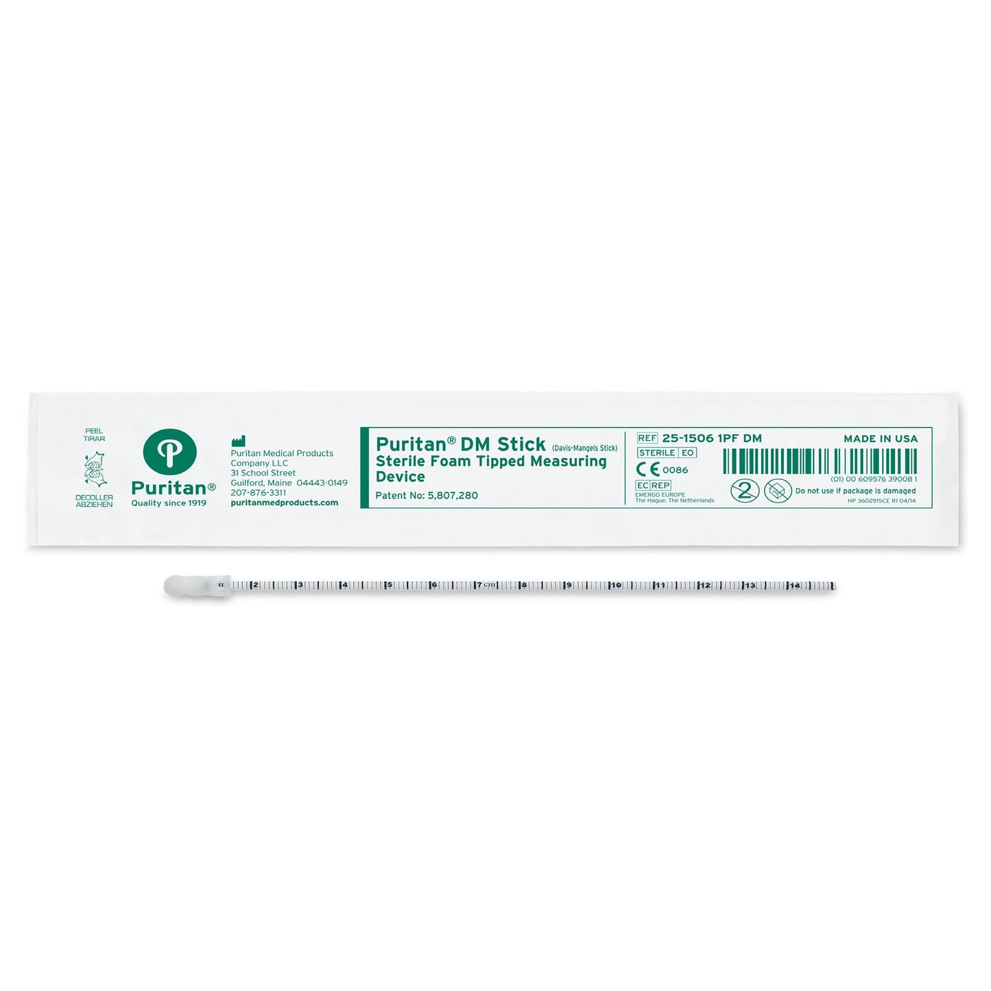 Wound Measuring Device Puritan 6 Inch Length Foam / Polystyrene Sterile