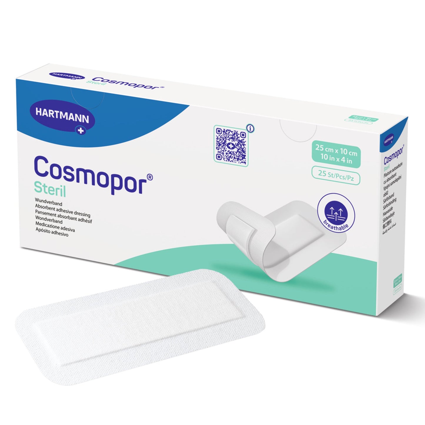 DRESSING, ADH COSMOPOR LF 10"X4" (25/BX 8BX/CS)